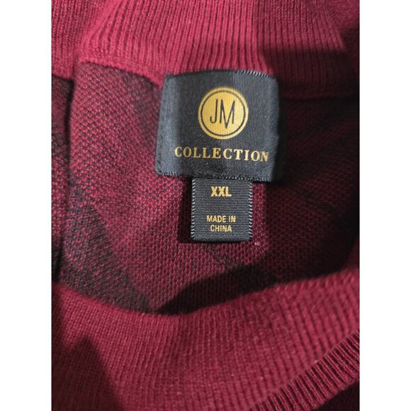 JM Collection women's wine red animal print sleeveless high neck Sweater - Picture 5 of 7